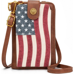 Montana West American Flag Phone Purse for Women Patriotic Crossbody Bag American Pride Cellphone Purse With Removable Strap(Jean)