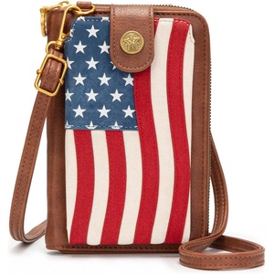 Montana West American Flag Phone Purse for Women Patriotic Crossbody Bag American Pride Cellphone Purse With Removable Strap(Red)