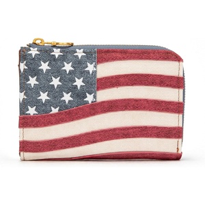 Montana West Vintage American Flag Wallet for Men&Women, American Pride Purse for Patriotic Day(Jean)