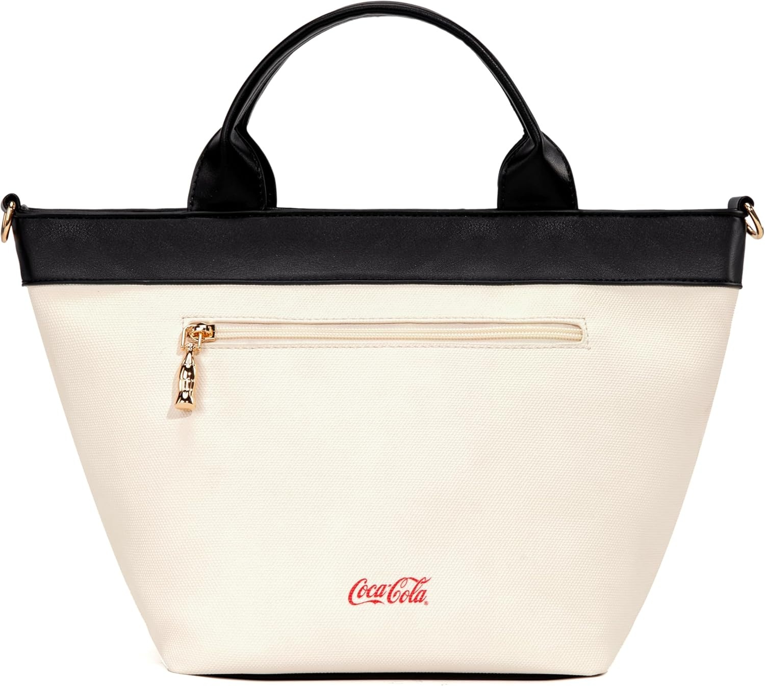 image:imageMontana West CocaCola Tote Bag for Women Soccer Style Hobo Bag Canvas Handbag with Detachable Crossbody StrapBlackwhite