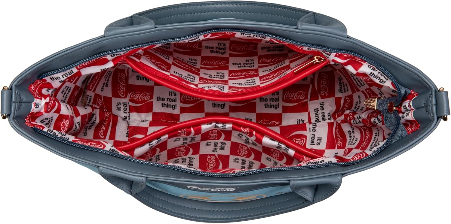 image:imageMontana West CocaCola Tote Bag for Women Soccer Style Hobo Bag Canvas Handbag with Detachable Crossbody StrapBluenavy