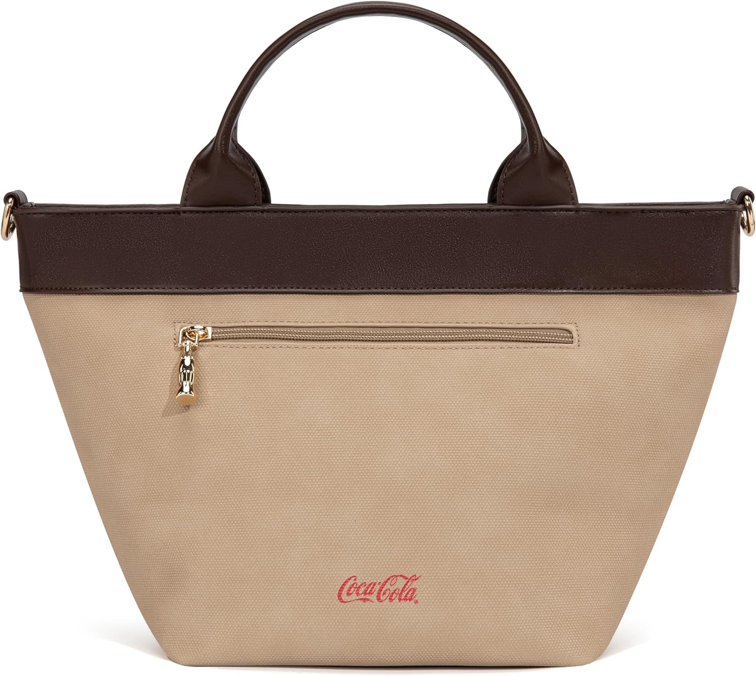 image:imageMontana West CocaCola Tote Bag for Women Soccer Style Hobo Bag Canvas Handbag with Detachable Crossbody StrapKhakiblack