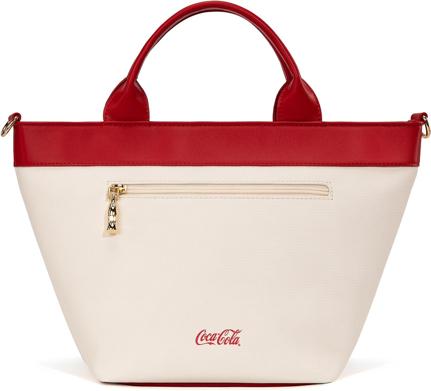 image:imageMontana West CocaCola Tote Bag for Women Soccer Style Hobo Bag Canvas Handbag with Detachable Crossbody StrapRedwhite