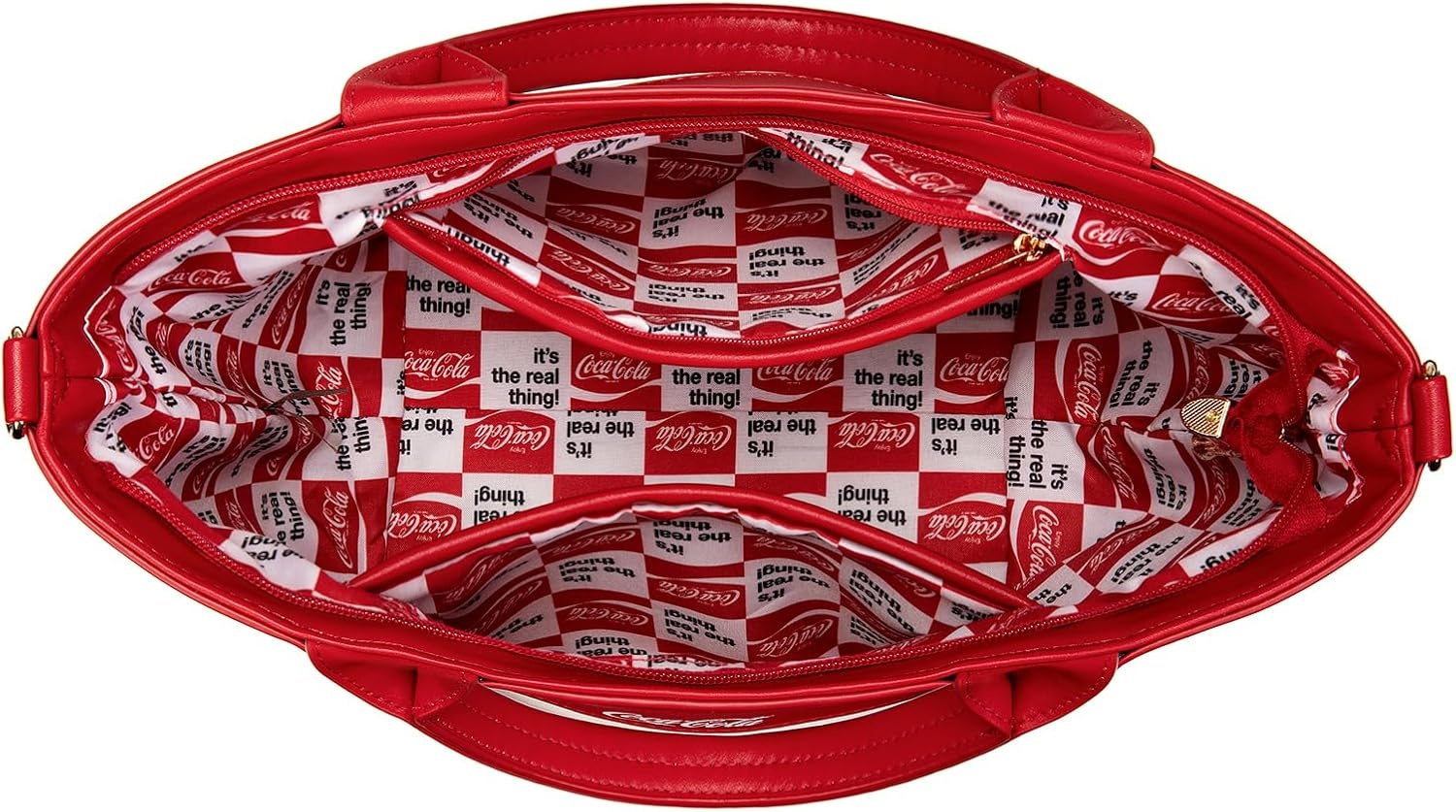 image:imageMontana West CocaCola Tote Bag for Women Soccer Style Hobo Bag Canvas Handbag with Detachable Crossbody StrapRedwhite