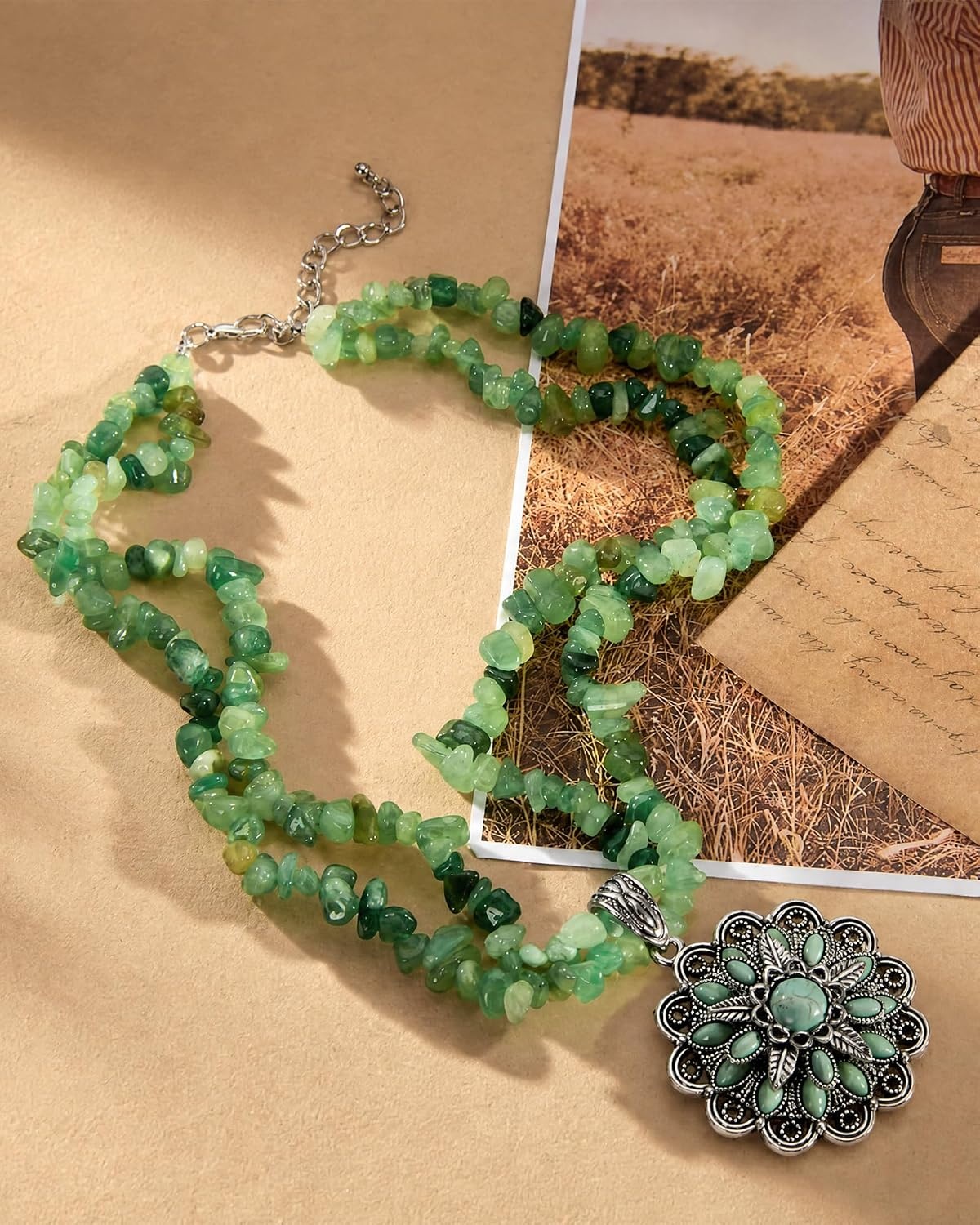image:imageMontana West Rustic Coutures Jewelry for Women Western Turquoise Pendant NecklaceSilver Turquoise