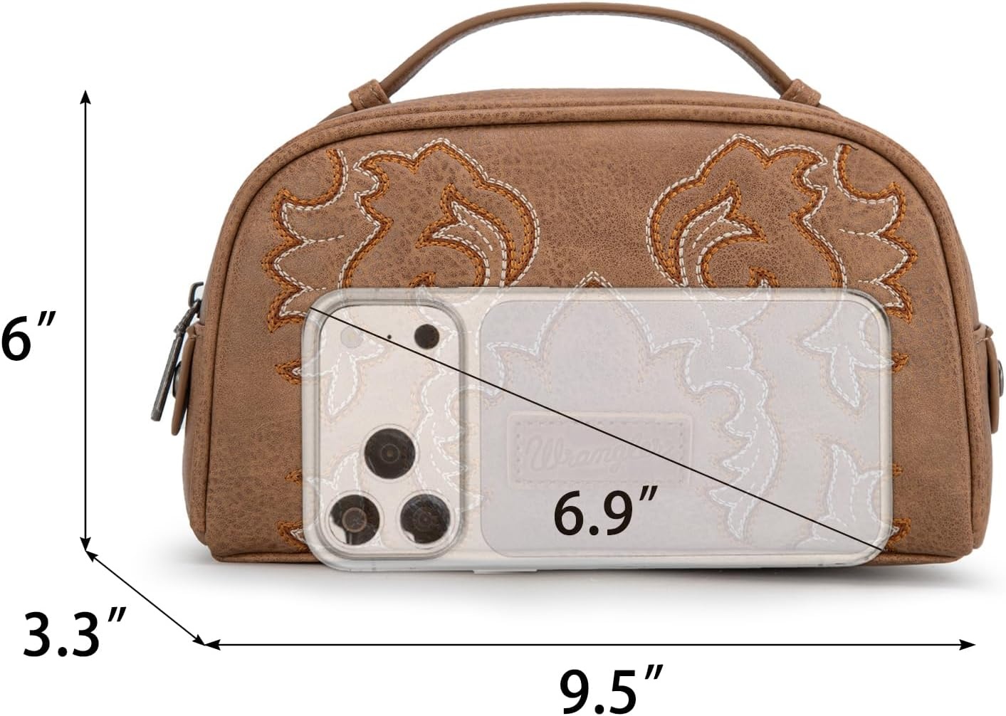 image:imageMontana West X Wrangler Makeup Bag Travel Cosmetic Bag Small Western Toiletry Bag for Women Organizer for Toiletries Accessories Travel EssentialsLeopard WGHB22111901LPBKKhaki145