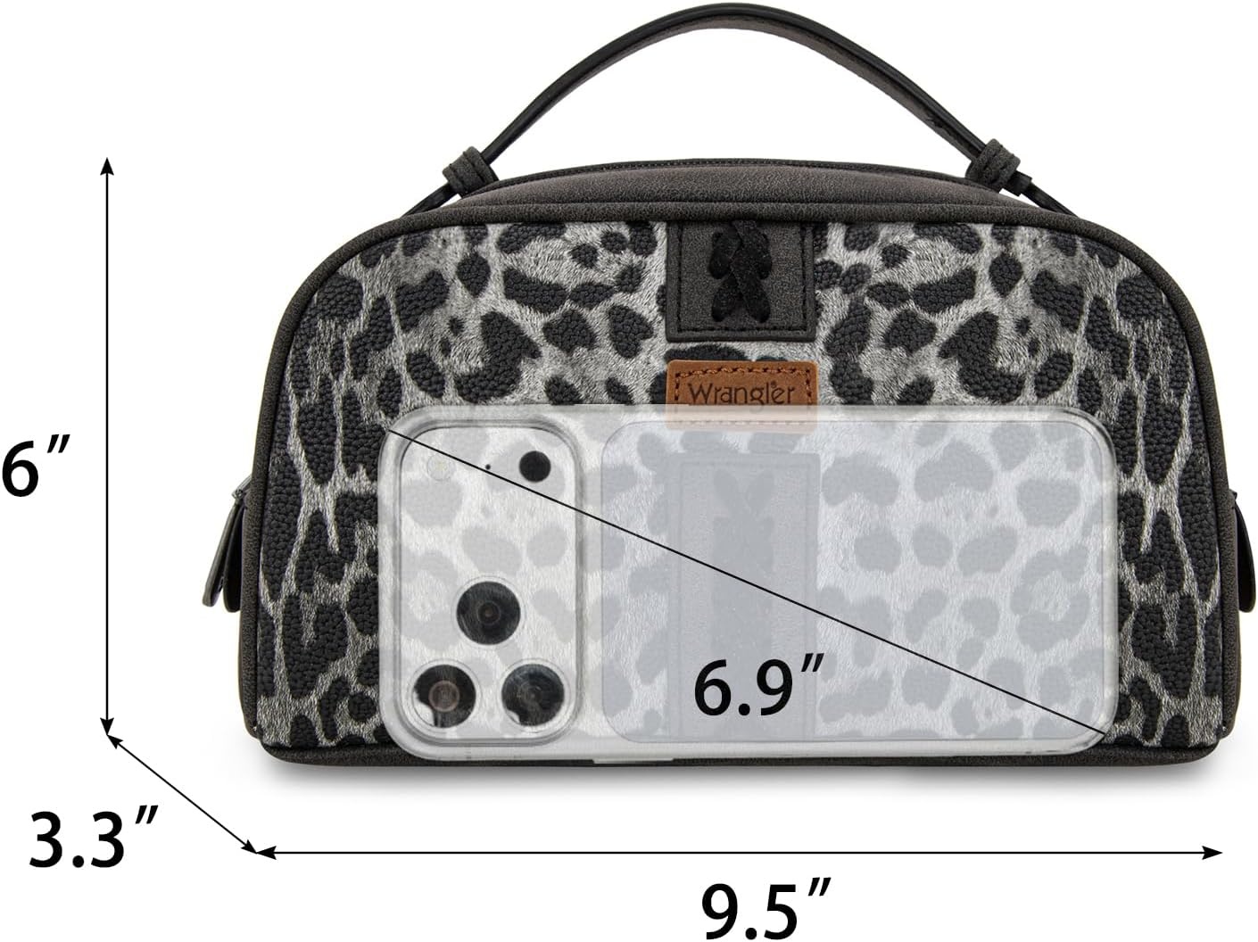 image:imageMontana West X Wrangler Makeup Bag Travel Cosmetic Bag Small Western Toiletry Bag for Women Organizer for Toiletries Accessories Travel EssentialsLeopard WGHB22111901LPBKSleopard black