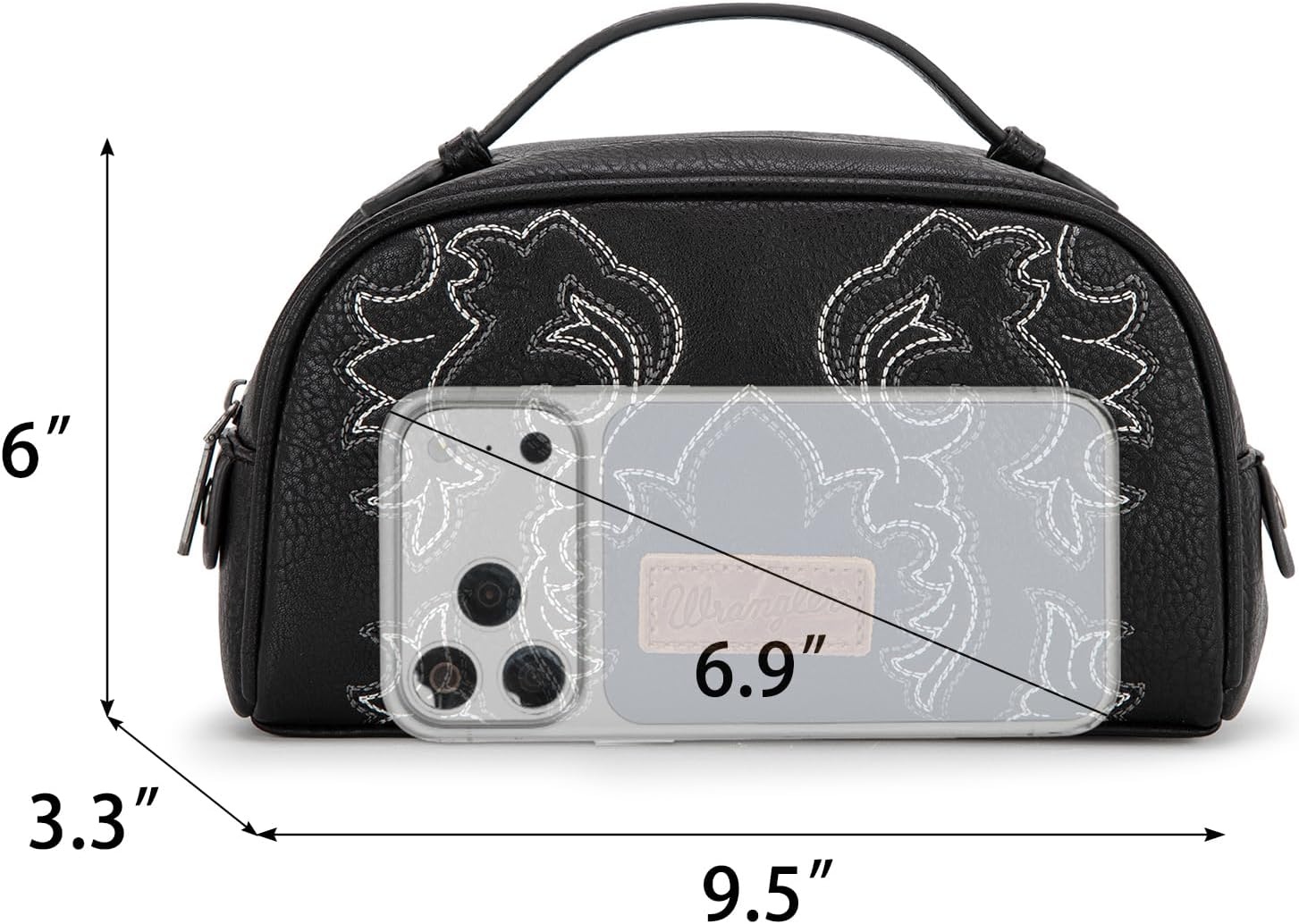 image:imageMontana West X Wrangler Makeup Bag Travel Cosmetic Bag Small Western Toiletry Bag for Women Organizer for Toiletries Accessories Travel EssentialsLeopard WGHB22111901LPBKBlack145