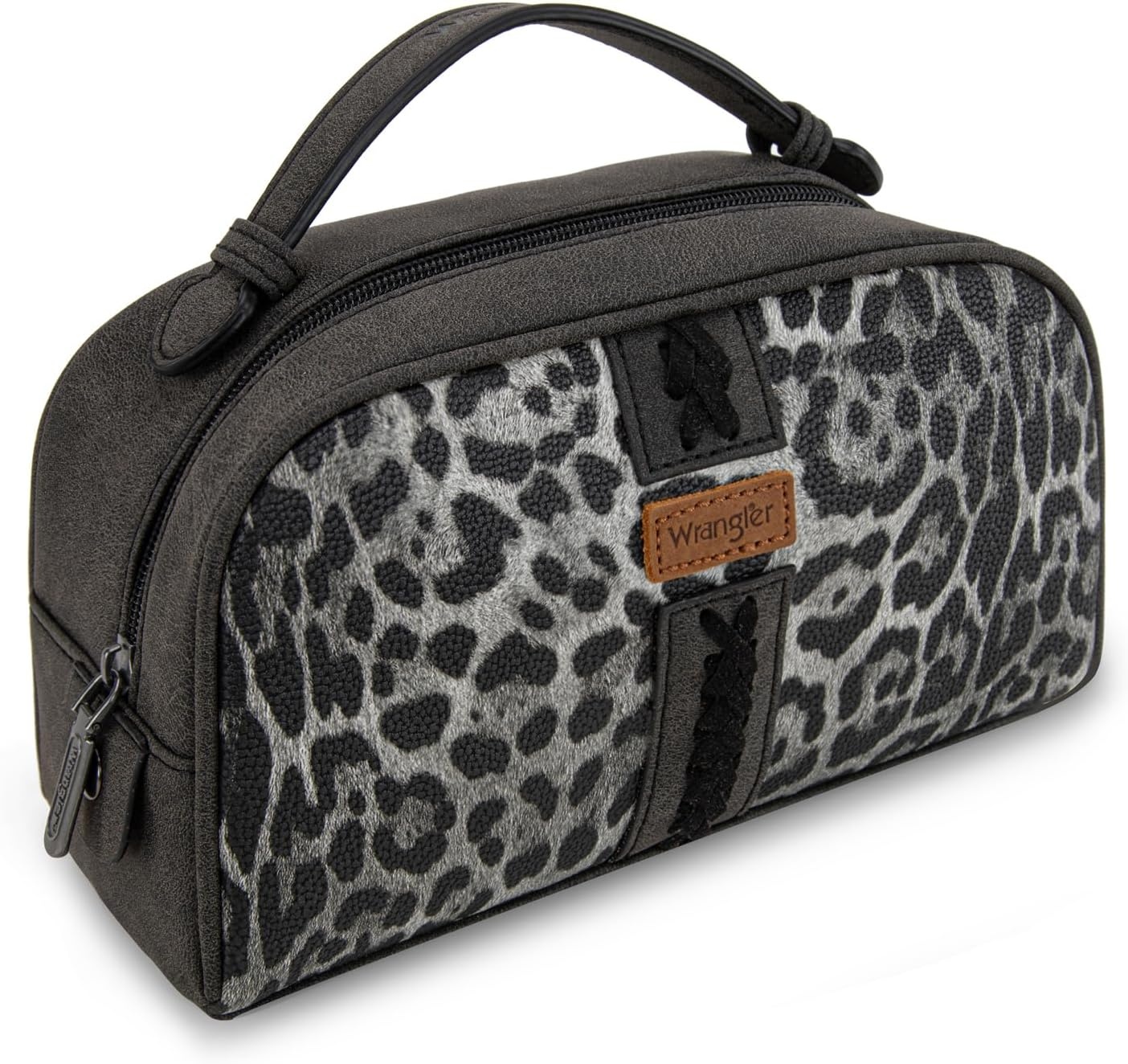 image:imageMontana West X Wrangler Makeup Bag Travel Cosmetic Bag Small Western Toiletry Bag for Women Organizer for Toiletries Accessories Travel EssentialsLeopard WGHB22111901LPBKSleopard black