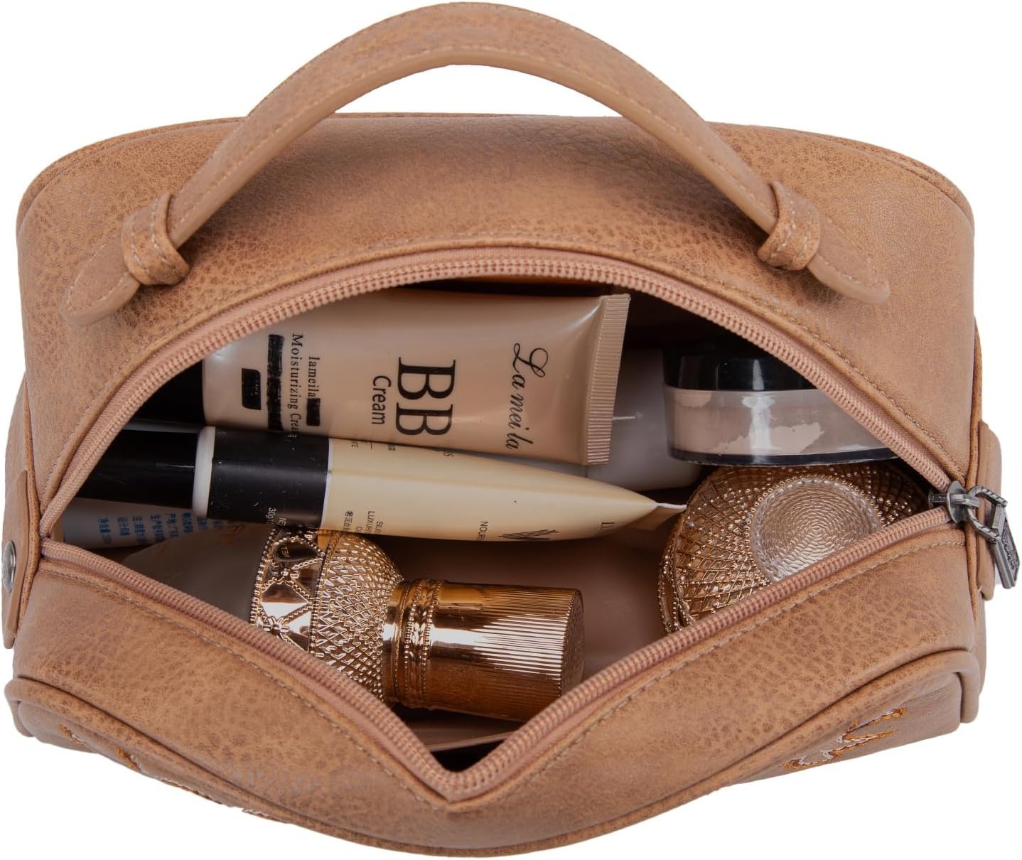 image:imageMontana West X Wrangler Makeup Bag Travel Cosmetic Bag Small Western Toiletry Bag for Women Organizer for Toiletries Accessories Travel EssentialsLeopard WGHB22111901LPBKKhaki145