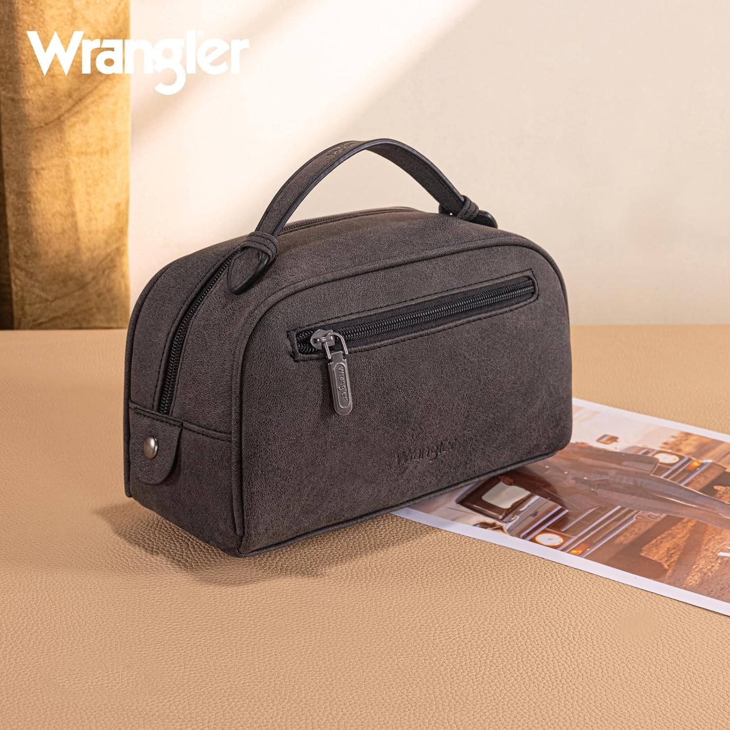 image:imageMontana West X Wrangler Makeup Bag Travel Cosmetic Bag Small Western Toiletry Bag for Women Organizer for Toiletries Accessories Travel EssentialsLeopard WGHB22111901LPBKSleopard black