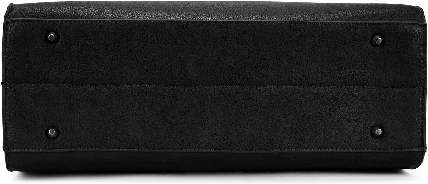 image:imageWrangler Laptop Tote Bag for Women 156 Inch Large Leather Work Bag with Cup Holder Vintage Computer Bags Briefcase HandbagBlack