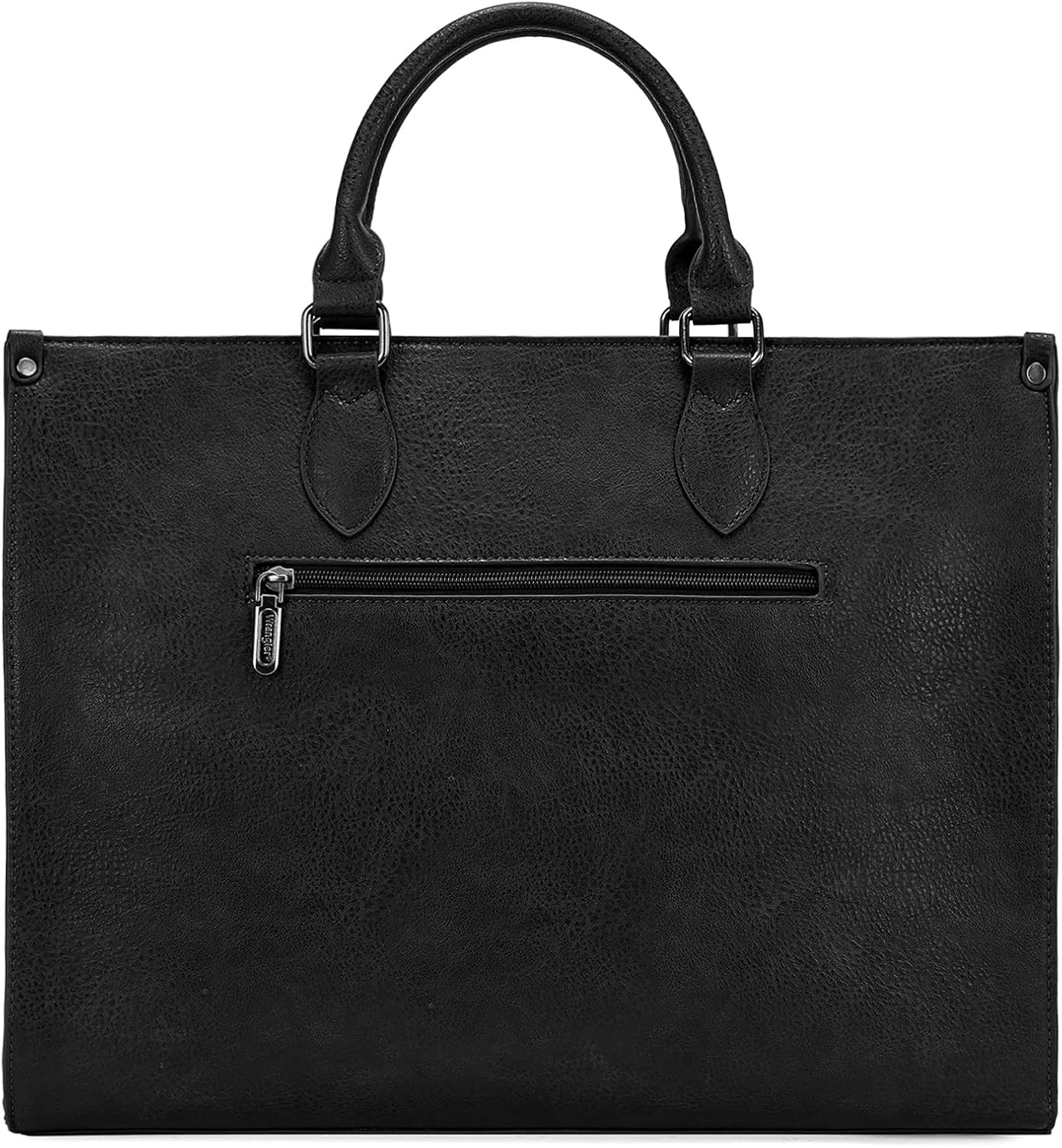 image:imageWrangler Laptop Tote Bag for Women 156 Inch Large Leather Work Bag with Cup Holder Vintage Computer Bags Briefcase HandbagBlack
