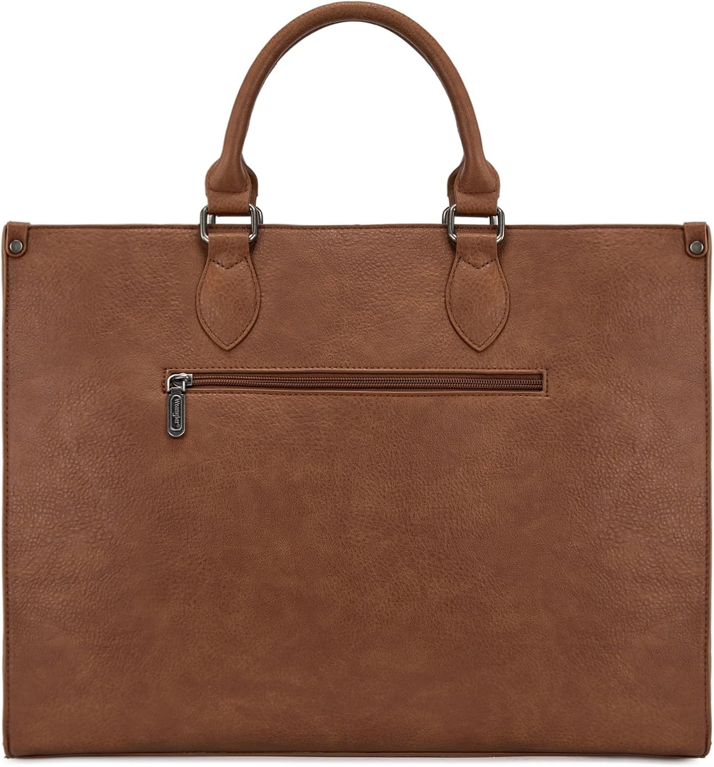 image:imageWrangler Laptop Tote Bag for Women 156 Inch Large Leather Work Bag with Cup Holder Vintage Computer Bags Briefcase HandbagBrown
