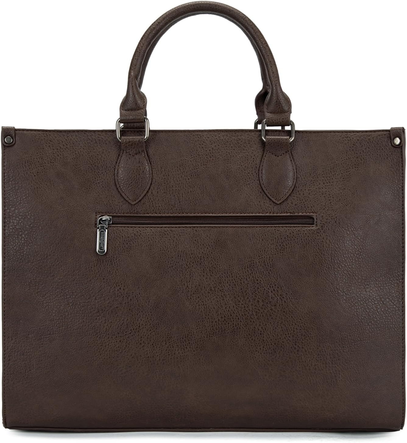 image:imageWrangler Laptop Tote Bag for Women 156 Inch Large Leather Work Bag with Cup Holder Vintage Computer Bags Briefcase HandbagCoffee