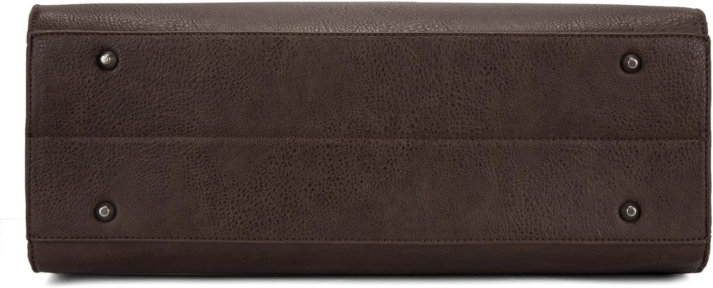 image:imageWrangler Laptop Tote Bag for Women 156 Inch Large Leather Work Bag with Cup Holder Vintage Computer Bags Briefcase HandbagCoffee