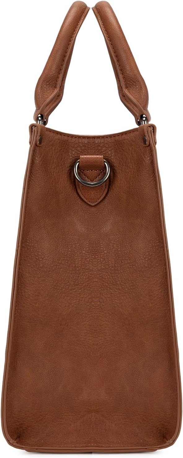 image:imageWrangler Laptop Tote Bag for Women 156 Inch Large Leather Work Bag with Cup Holder Vintage Computer Bags Briefcase HandbagLeopard