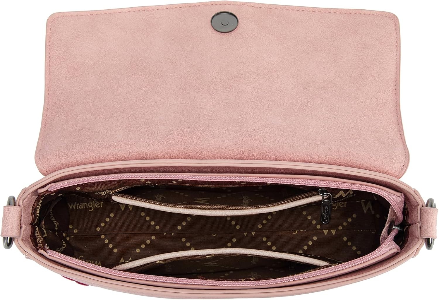 image:imageWrangler Western Shoulder Bag for Women Flap Crossbody Purse with Whipstitch Detail amp FringeVintage Cowgirl HandbagBdeep Pink