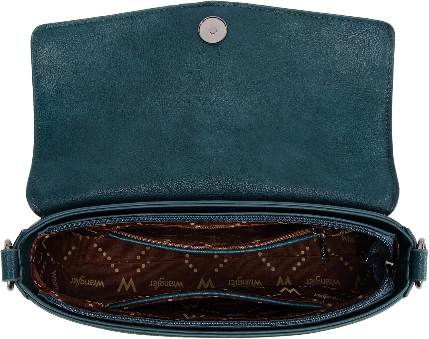 image:imageWrangler Western Shoulder Bag for Women Flap Crossbody Purse with Whipstitch Detail amp FringeVintage Cowgirl HandbagBgreen Dark