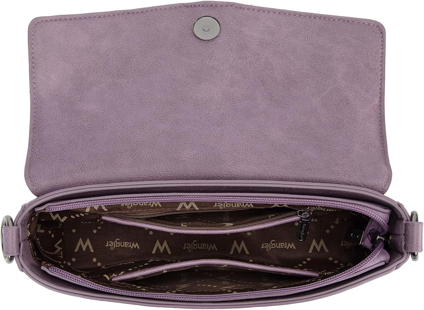 image:imageWrangler Western Shoulder Bag for Women Flap Crossbody Purse with Whipstitch Detail amp FringeVintage Cowgirl HandbagBpurple