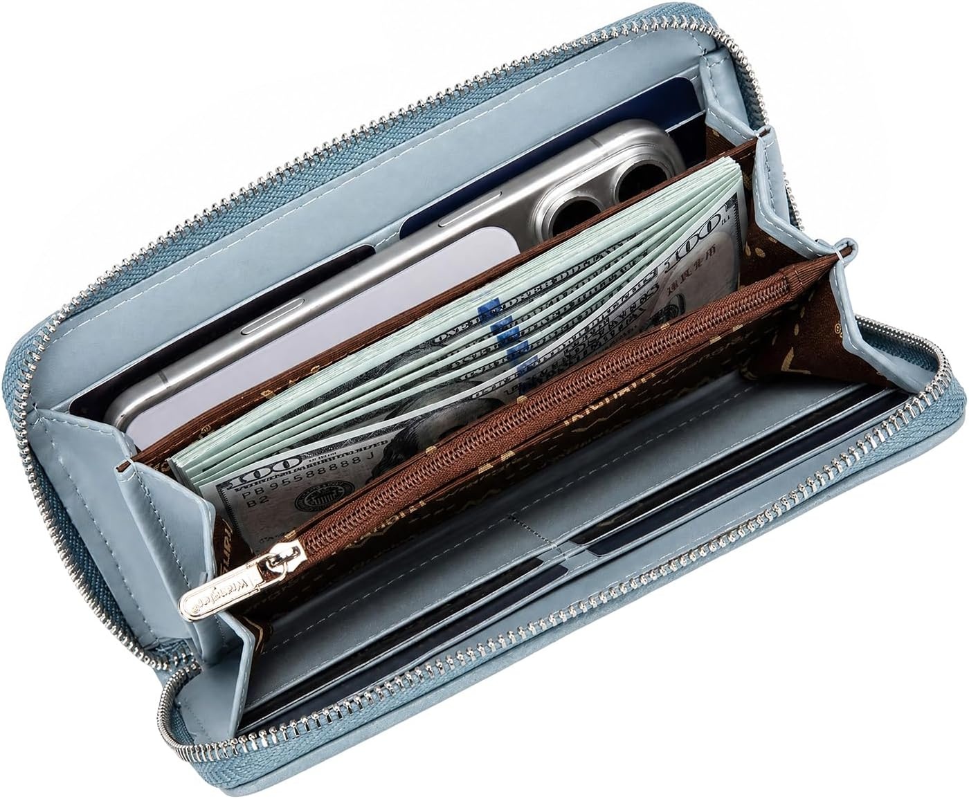 image:imageWrangler Wristlet Wallets for Women Lace Floral Tooled Clutch Purse RFID Blocking Wallet Credit Card HolderJean