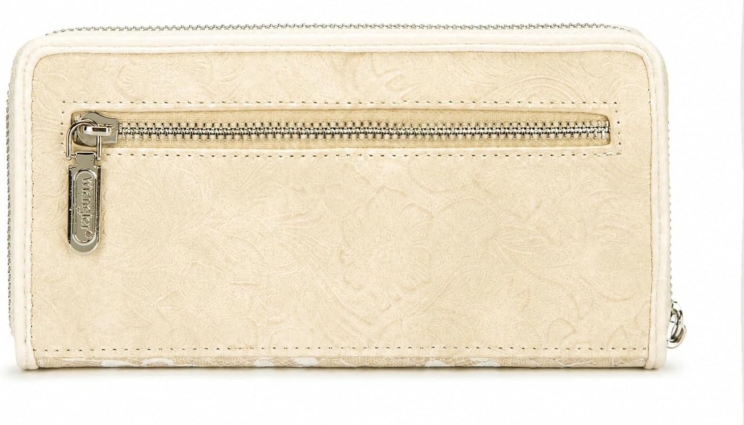image:imageWrangler Wristlet Wallets for Women Lace Floral Tooled Clutch Purse RFID Blocking Wallet Credit Card HolderTan