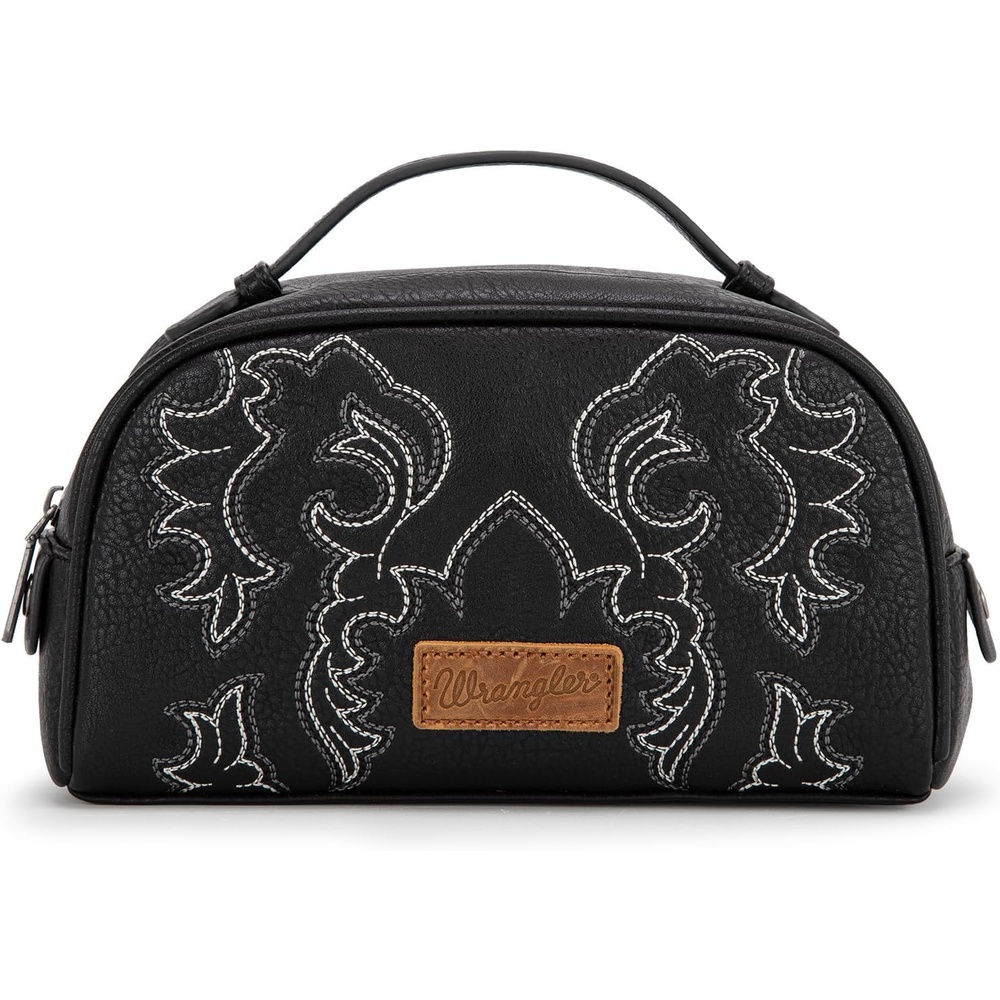 image:imageMontana West X Wrangler Makeup Bag Travel Cosmetic Bag Small Western Toiletry Bag for Women Organizer for Toiletries Accessories Travel EssentialsLeopard WGHB22111901LPBKBlack145