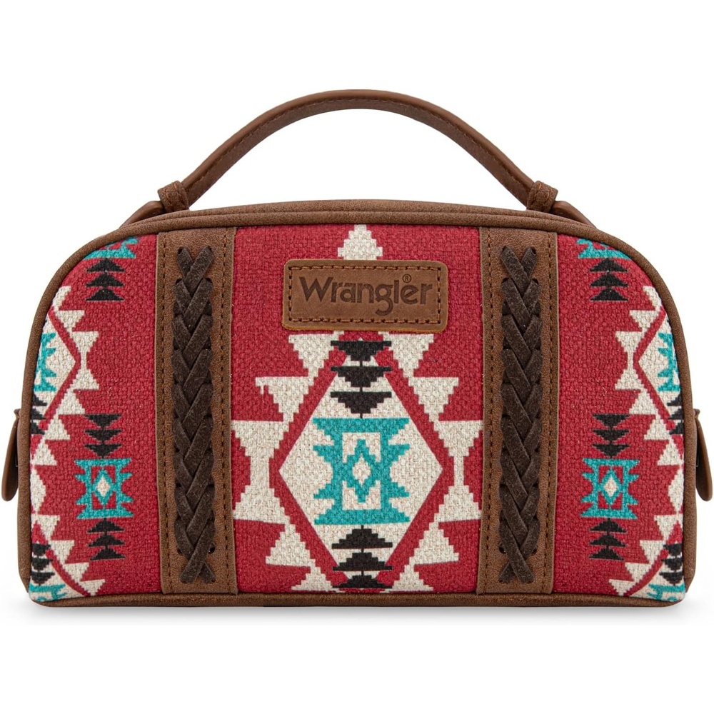 image:imageMontana West X Wrangler Makeup Bag Travel Cosmetic Bag Small Western Toiletry Bag for Women Organizer for Toiletries Accessories Travel EssentialsLeopard WGHB22111901LPBKDred