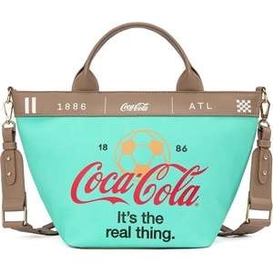 Montana West Coca-Cola Tote Bag for Women Soccer Style Hobo Bag Canvas Handbag with Detachable Crossbody Strap(Green-khaki)