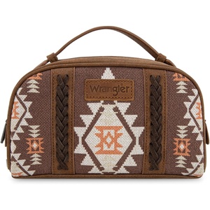 Montana West X Wrangler Makeup Bag Travel Cosmetic Bag Small Western Toiletry Bag for Women Organizer for Toiletries Accessories, Travel Essentials,Leopard, WG-HB-2211-1901-LP-BK(D-coffee)