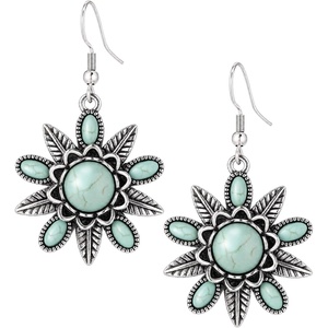 Rustic Couture’s Western Concho Country Earrings for Women RC-AC-ER-132-SL-TQ
