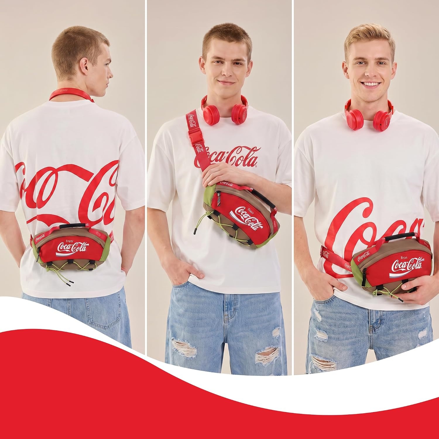 image:imageCocaCola Fanny Pack Water Resistant Crossbody Waist Bag with Adjustable StrapRed