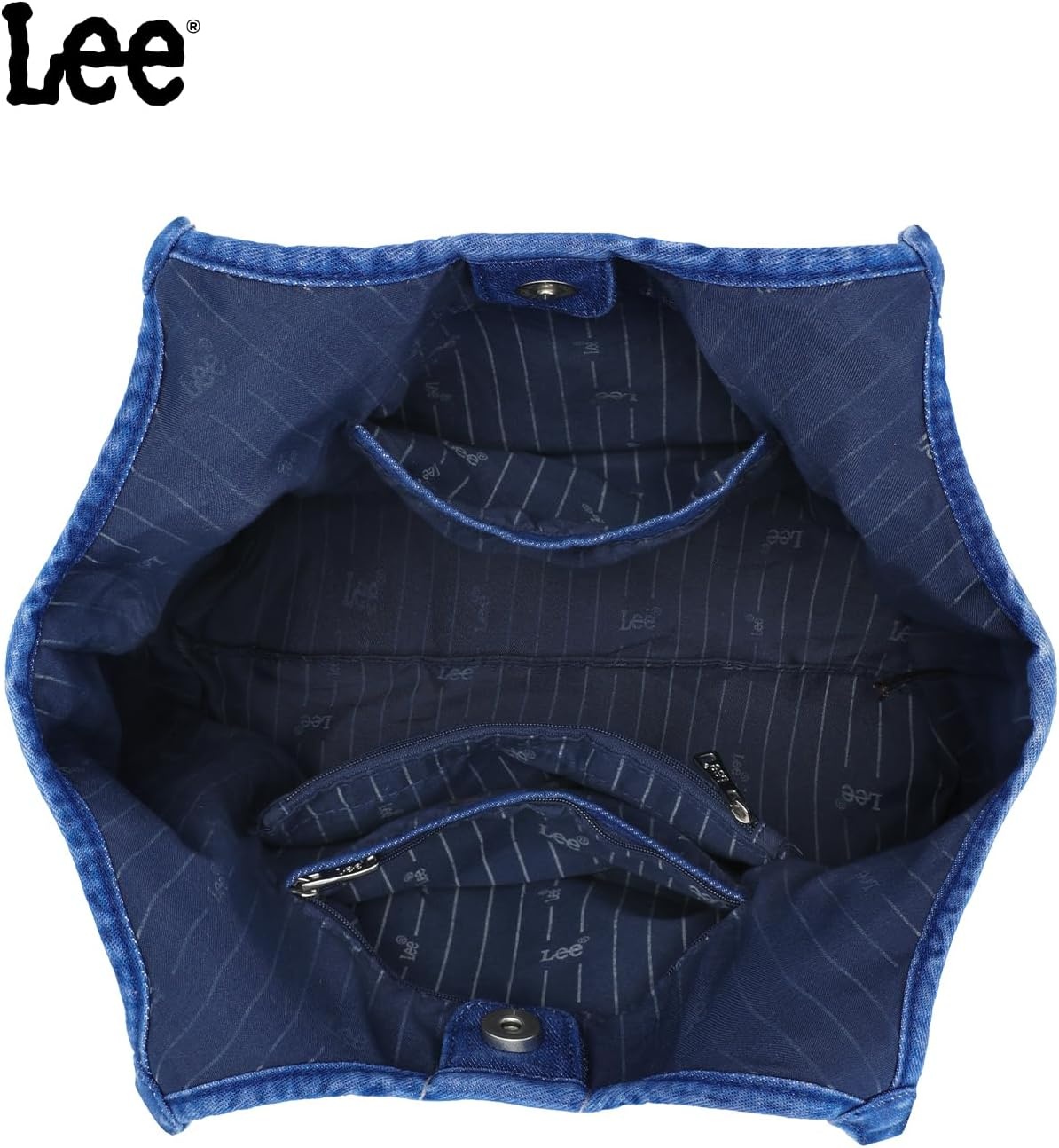 image:imageLee Denim Tote Bag for Women Casual Denim Purse amp Hobo Shoulder Handbag for Work Travel ShoppingDenim Blue