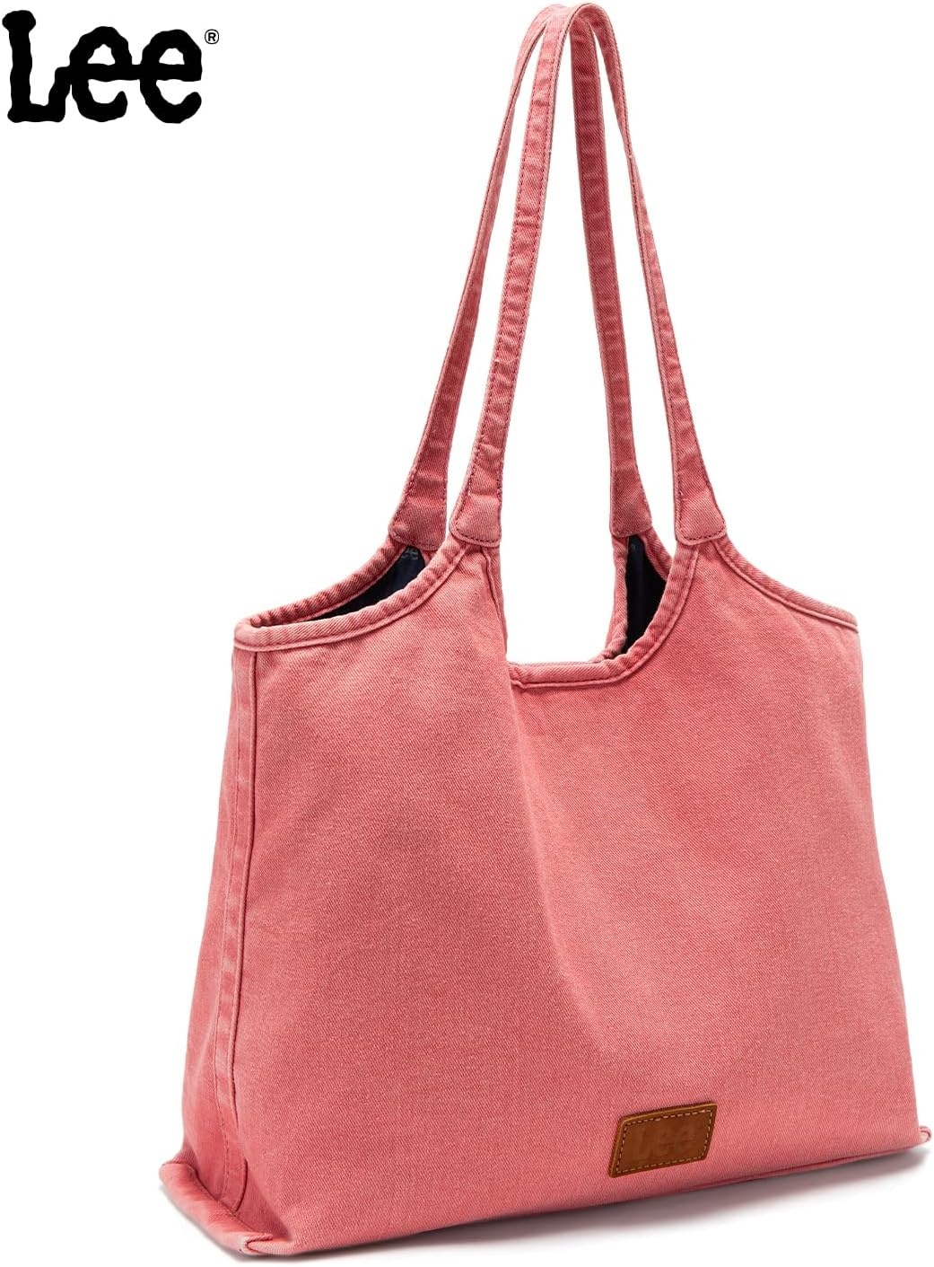 image:imageLee Denim Tote Bag for Women Casual Denim Purse amp Hobo Shoulder Handbag for Work Travel ShoppingPink