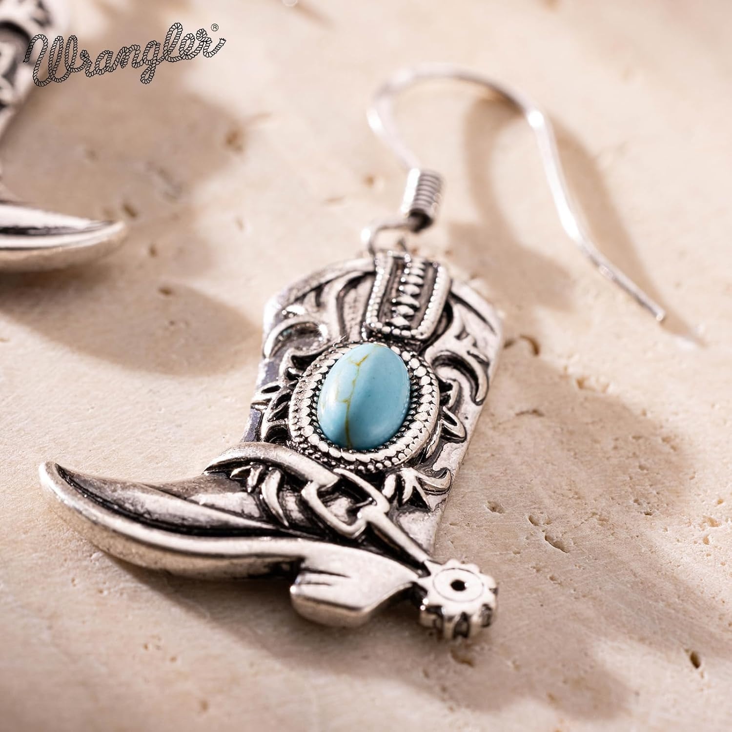 image:imageMontana West Wrangler Couture Turquoise Jewelry for Women Western Jewelry Pendant Necklace Cowgirl Vintage Western NecklaceBoots Silver Green