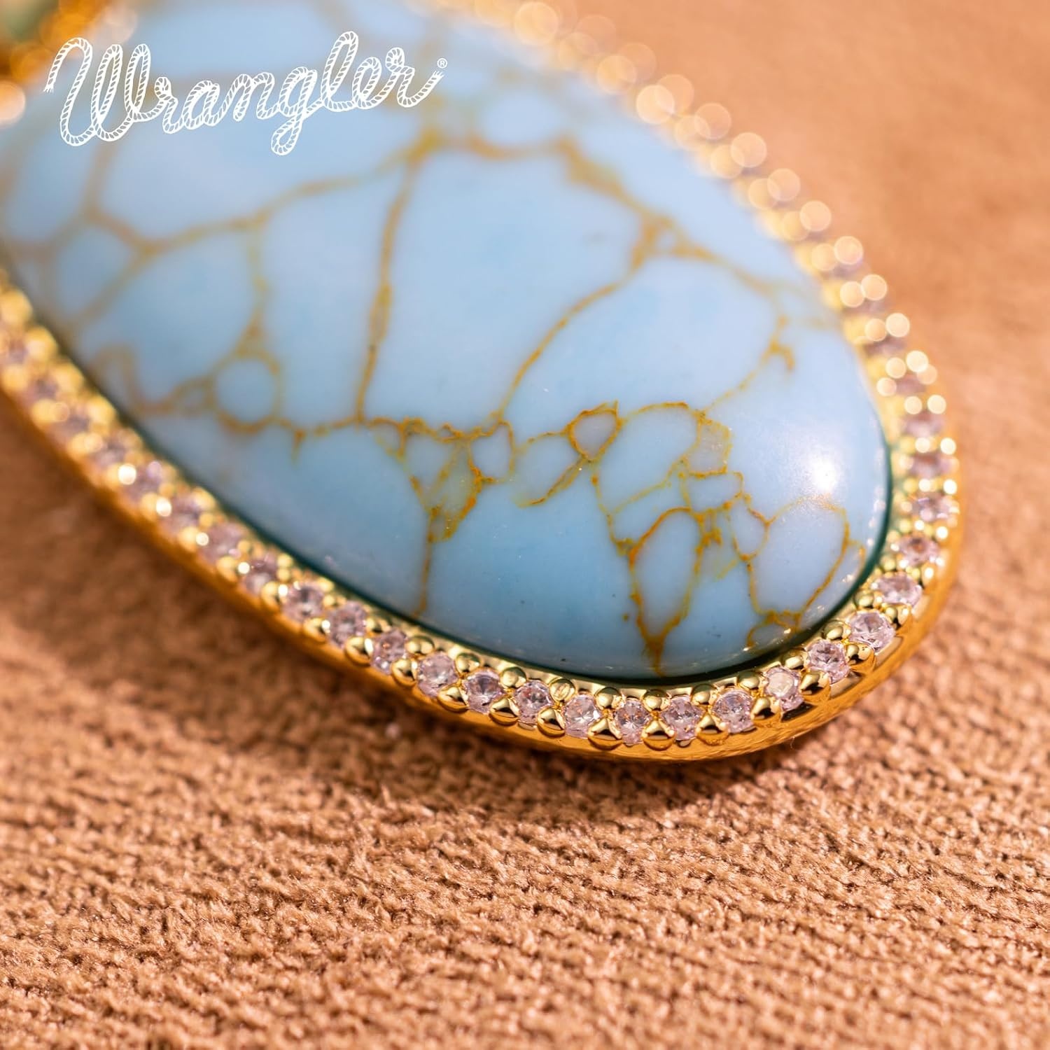image:imageMontana West Wrangler Couture Turquoise Jewelry for Women Western Jewelry Pendant Necklace Cowgirl Vintage Western NecklaceOval Gold Bright Green
