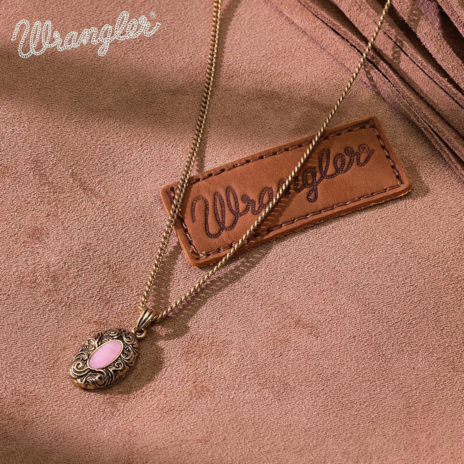 image:imageMontana West Wrangler Couture Turquoise Jewelry for Women Western Jewelry Pendant Necklace Cowgirl Vintage Western NecklaceRound Gold Pink