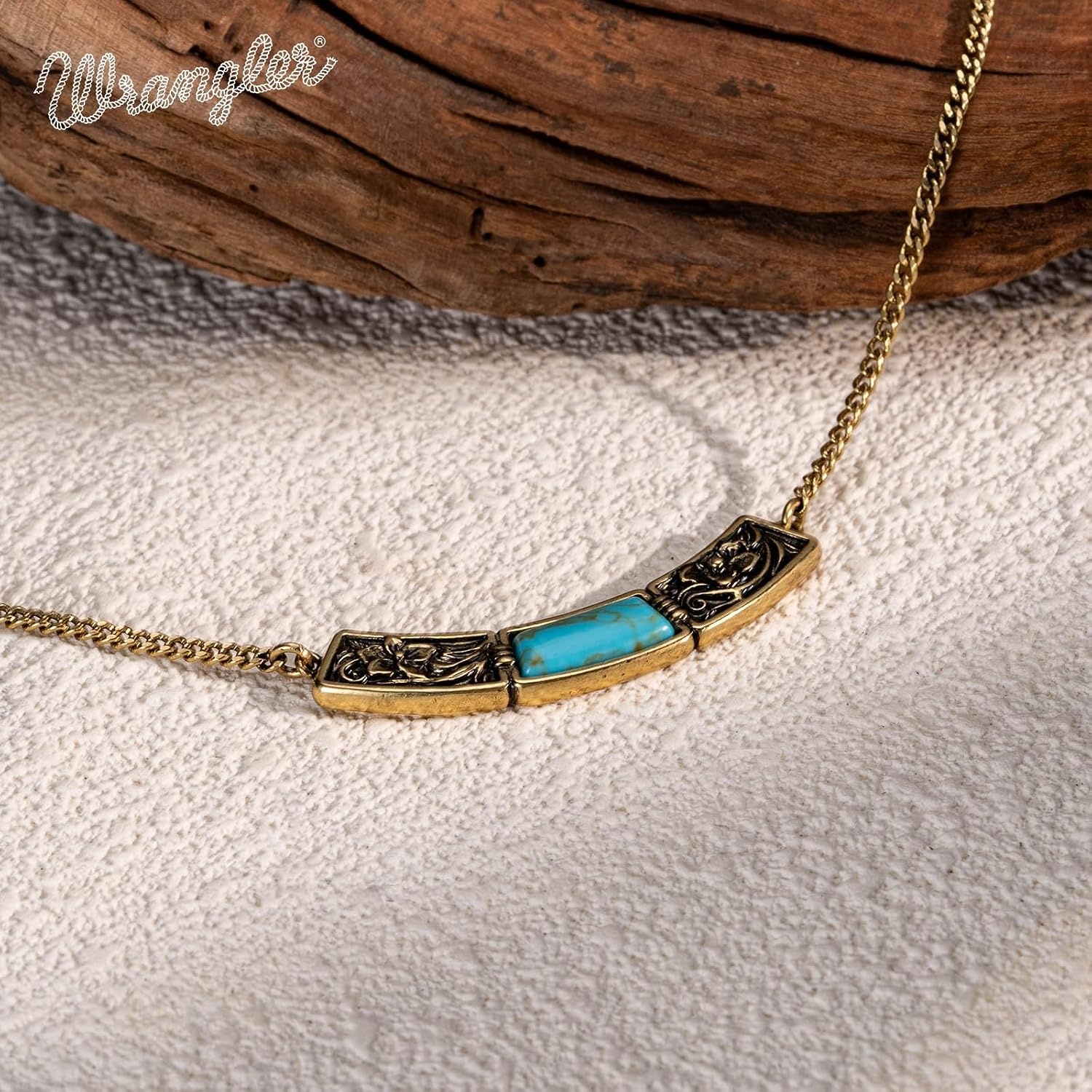 image:imageMontana West Wrangler Couture Turquoise Jewelry for Women Western Jewelry Pendant Necklace Cowgirl Vintage Western NecklaceSqure Gold Green