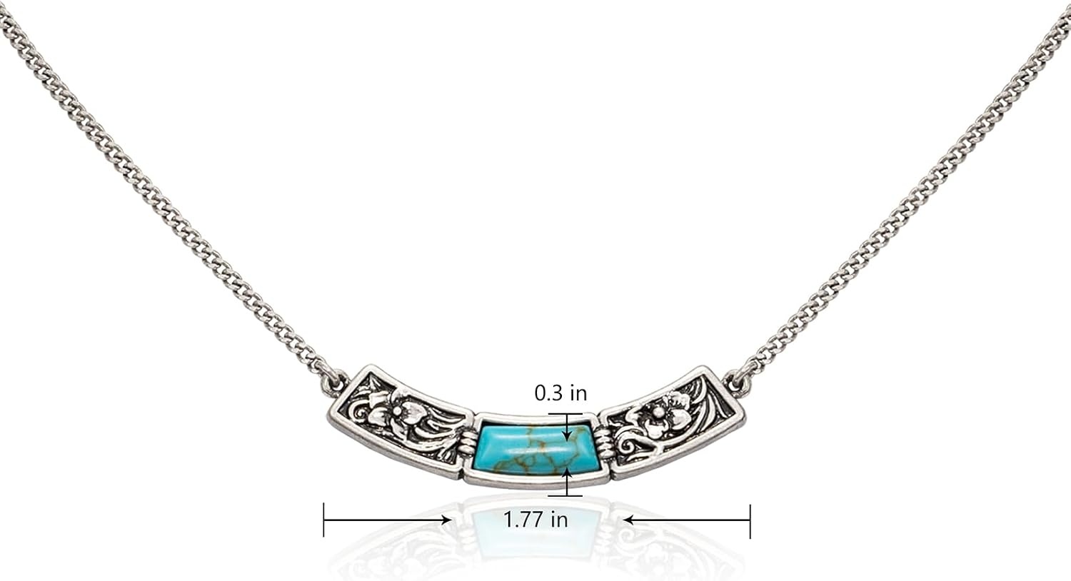 image:imageMontana West Wrangler Couture Turquoise Jewelry for Women Western Jewelry Pendant Necklace Cowgirl Vintage Western NecklaceSqure Silver Green