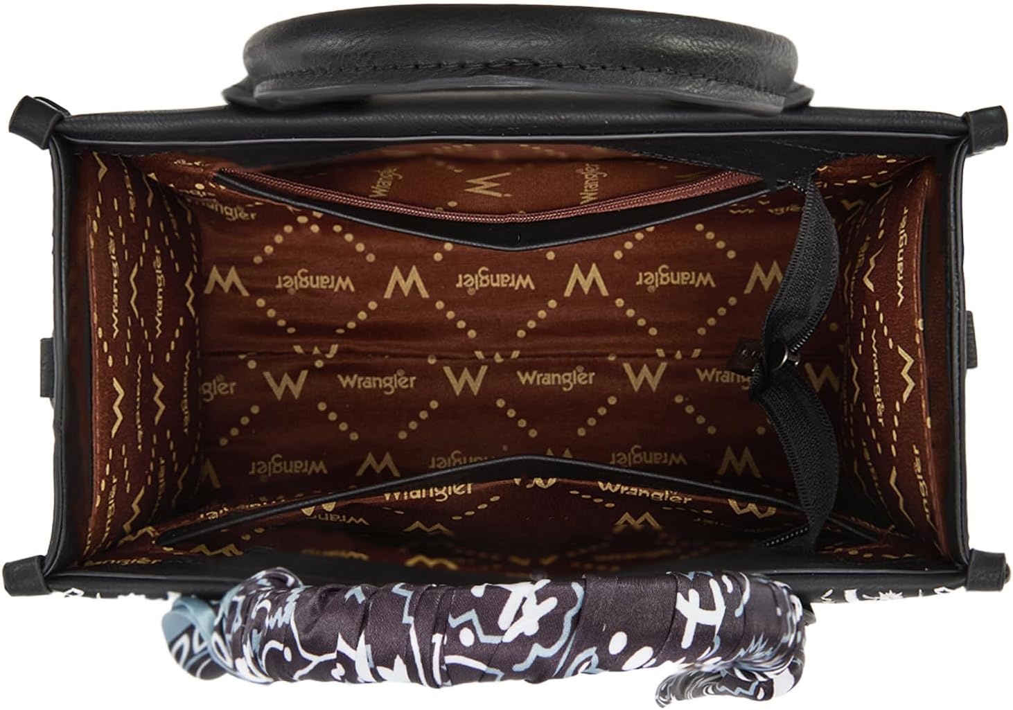 image:imageMontana West Wrangler Desert Paisley Tote Bag for Women Floral Embroidered Top Handle Handbags with BandanaBlack