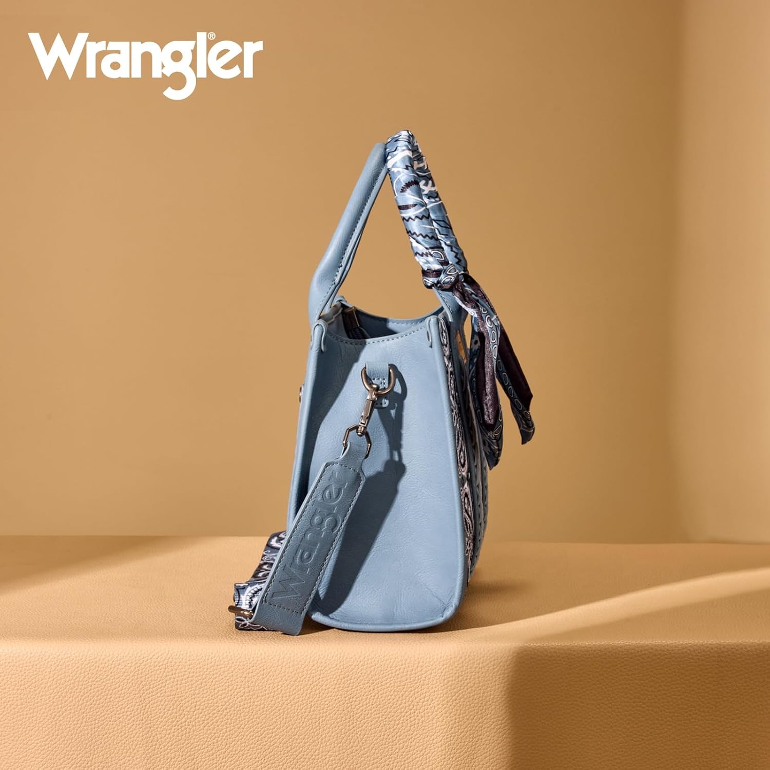 image:imageMontana West Wrangler Desert Paisley Tote Bag for Women Floral Embroidered Top Handle Handbags with BandanaJean