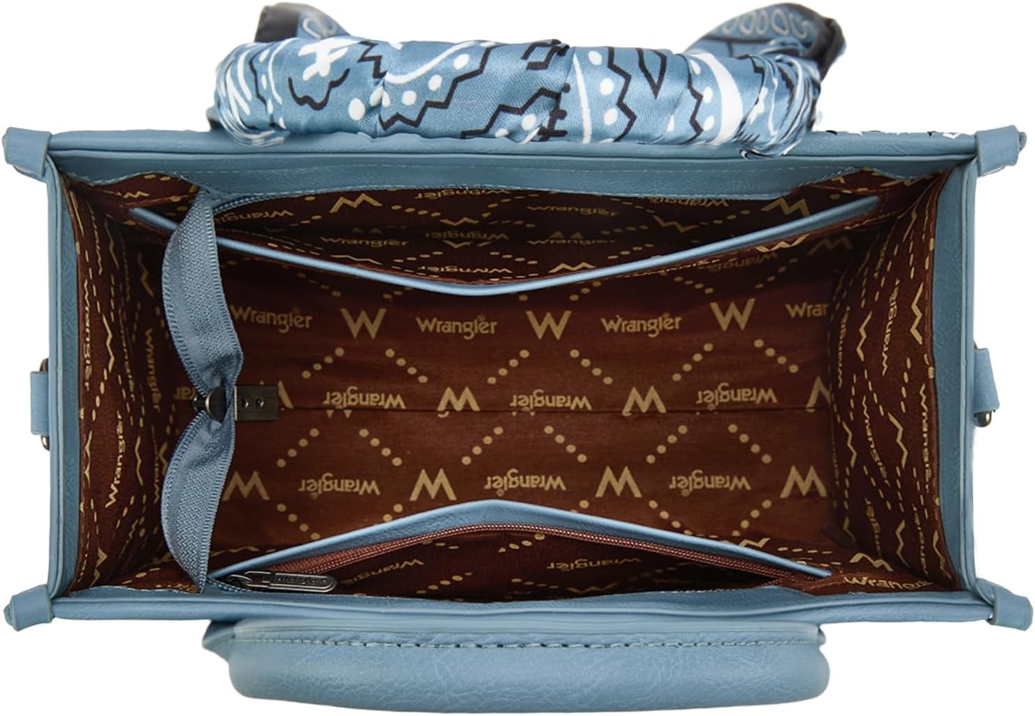 image:imageMontana West Wrangler Desert Paisley Tote Bag for Women Floral Embroidered Top Handle Handbags with BandanaJean