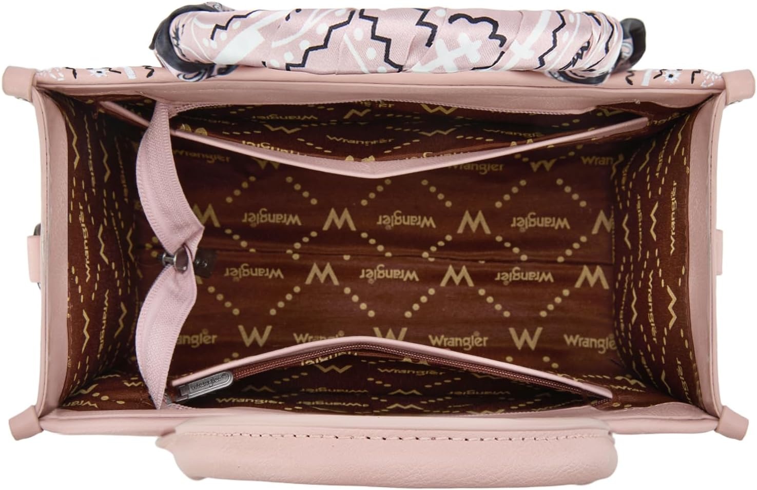 image:imageMontana West Wrangler Desert Paisley Tote Bag for Women Floral Embroidered Top Handle Handbags with BandanaPink