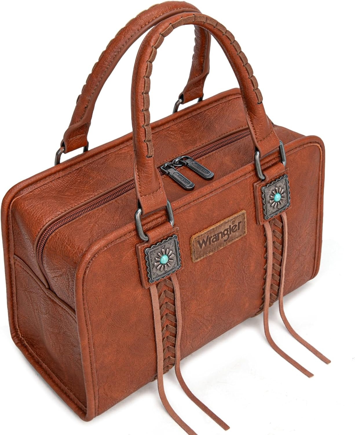 image:imageWrangler Tote Bag for Women Crossbody Purse Fringe Western Purse Vintage Top Handle HandbagsBrown