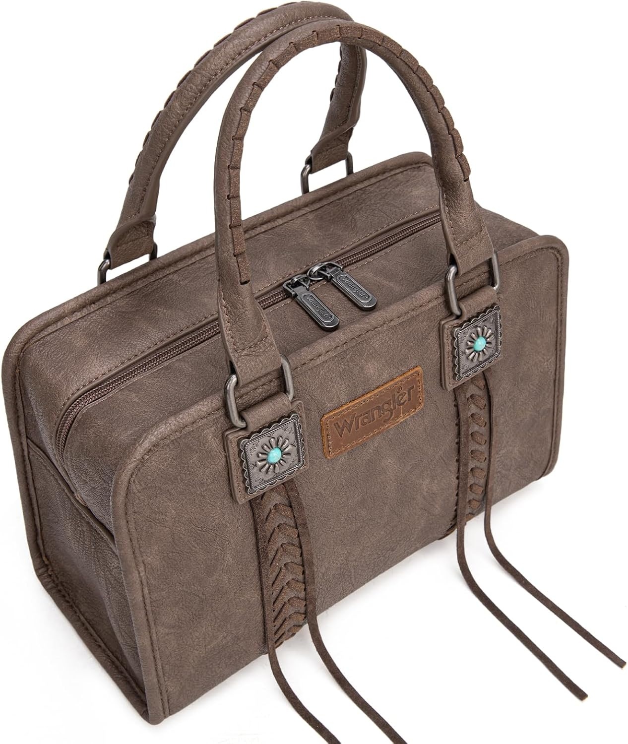 image:imageWrangler Tote Bag for Women Crossbody Purse Fringe Western Purse Vintage Top Handle HandbagsCoffee