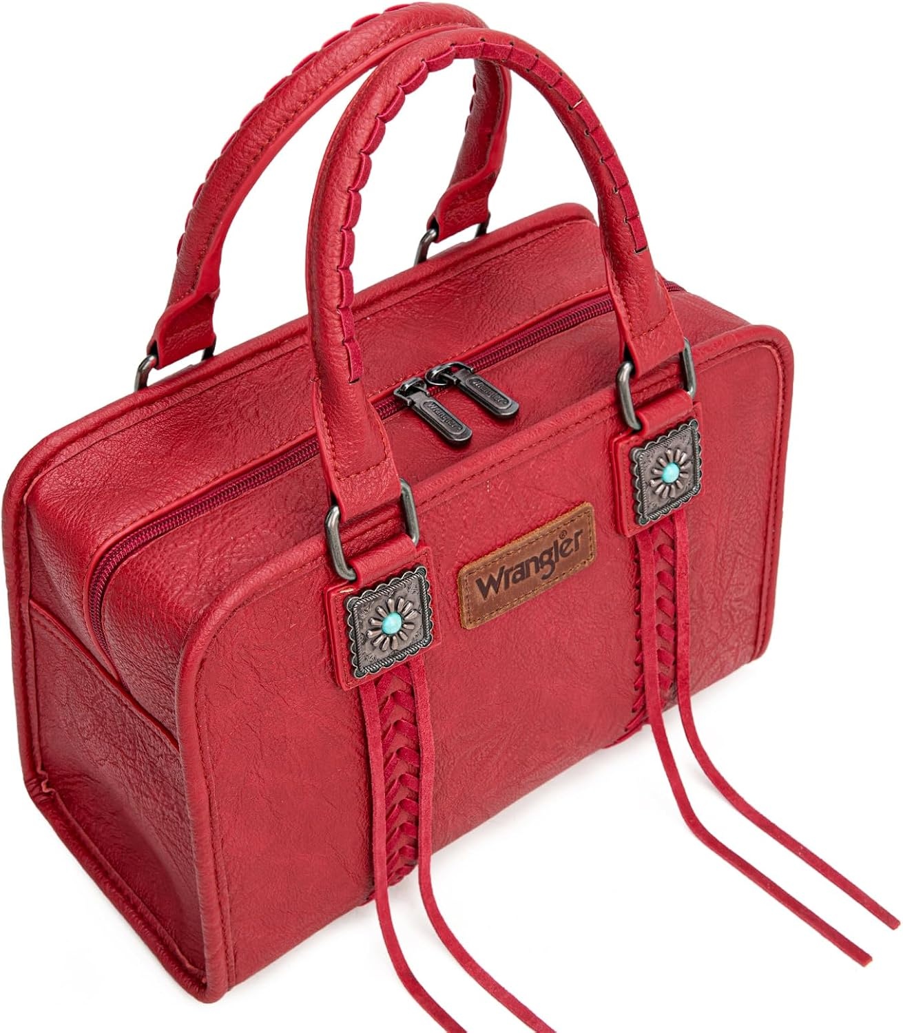 image:imageWrangler Tote Bag for Women Crossbody Purse Fringe Western Purse Vintage Top Handle HandbagsPlum Wine Red