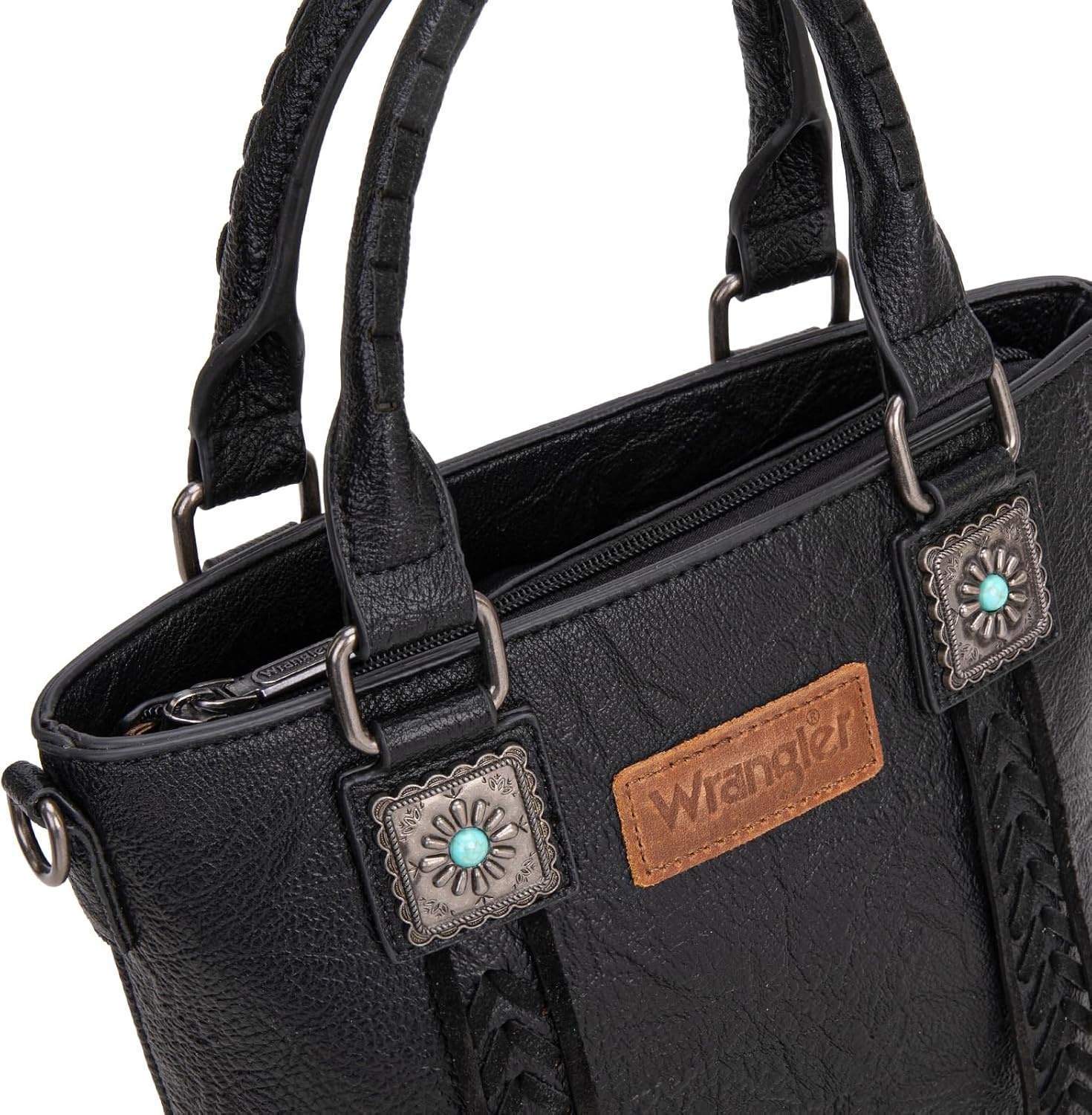 image:imageWrangler Tote Bag for Women Crossbody Purse Fringe Western Purse Vintage Top Handle HandbagsRetro Black