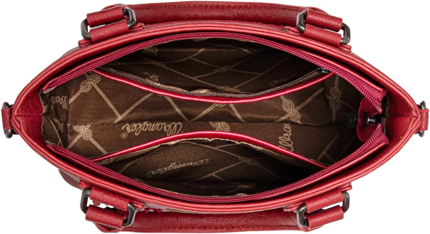 image:imageWrangler Tote Bag for Women Crossbody Purse Fringe Western Purse Vintage Top Handle HandbagsRetro Red