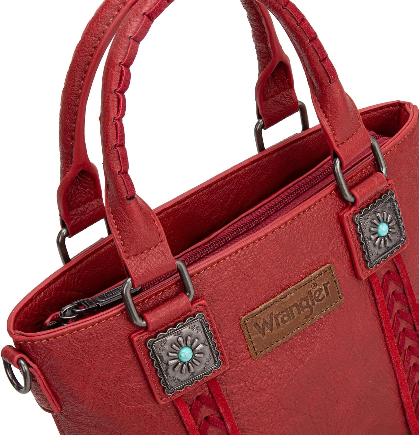 image:imageWrangler Tote Bag for Women Crossbody Purse Fringe Western Purse Vintage Top Handle HandbagsRetro Red