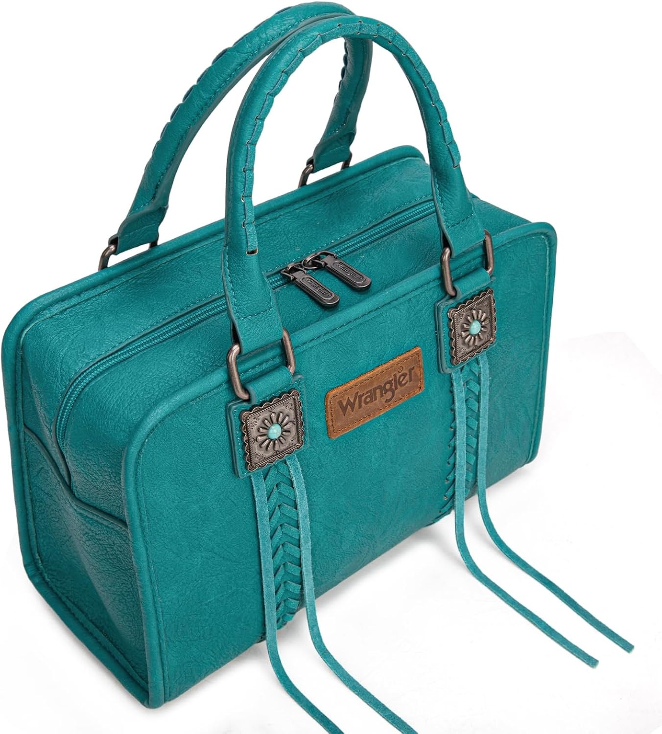 image:imageWrangler Tote Bag for Women Crossbody Purse Fringe Western Purse Vintage Top Handle HandbagsTurquoise